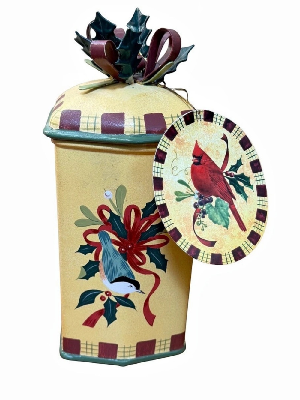 Lenox Winter Greetings Metal Canister Floral Holiday Canister